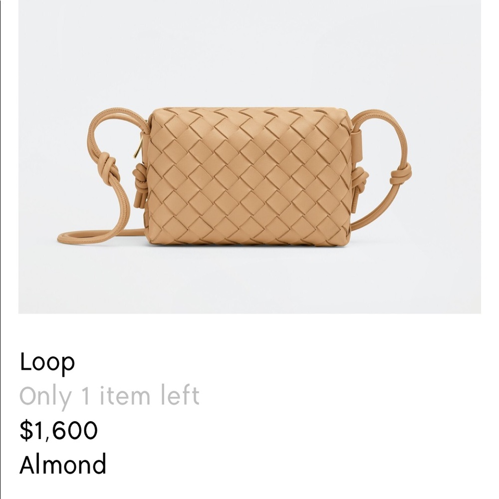 Bottega loop bag in almond SOLD
